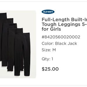 Washed once. Never worn. Black leggings size medium.